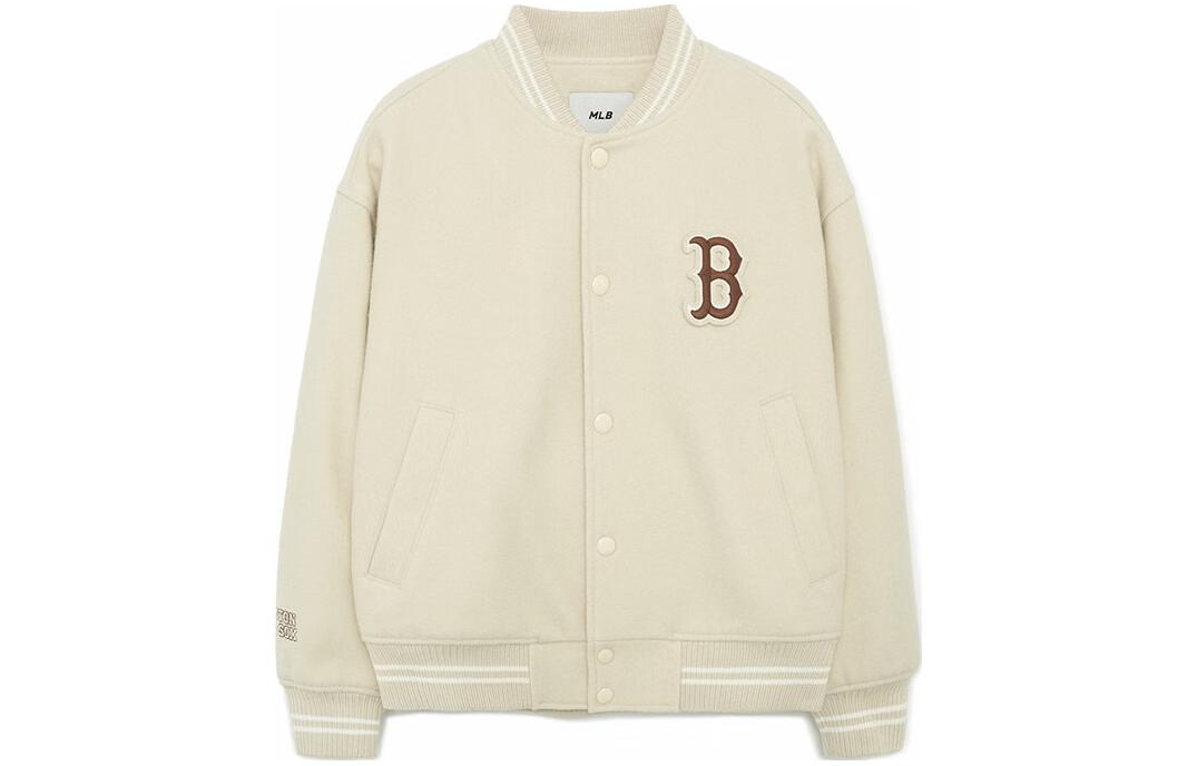 Order MLB ボストンレッドソックス 刺繍ロゴ ベージュ ルーズフィット ユニセックス ジャケット 3AJPV0134-43BGL