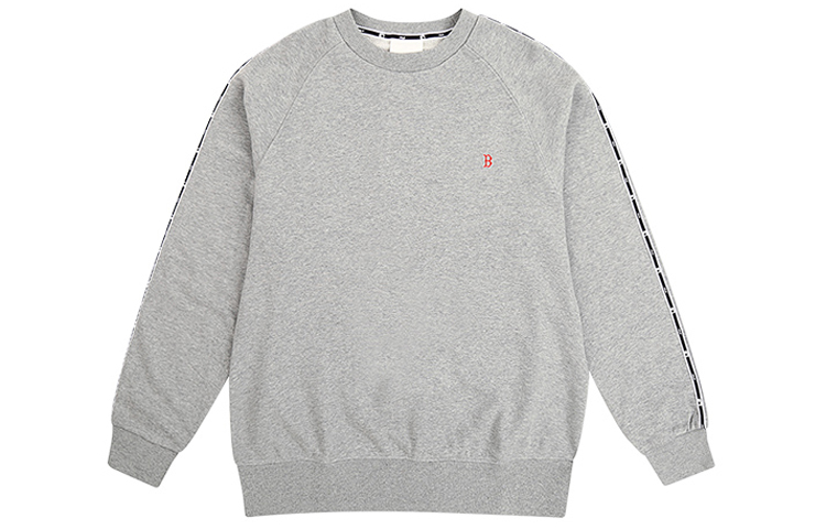 MLB Boston Red Sox Embroidered Logo Crewneck Sweatshirt Gray Unisex Long Sleeve 31MTT1941-43M