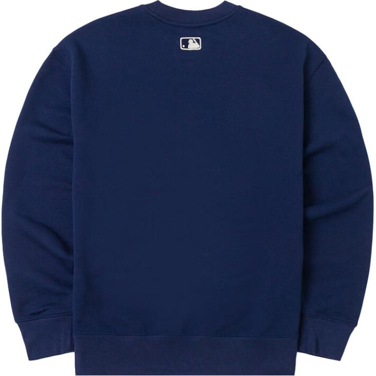 Lookbook MLB波士頓紅襪繡花標誌圓領長袖男女款深藍色運動衫 3AMTV9244-43NYS