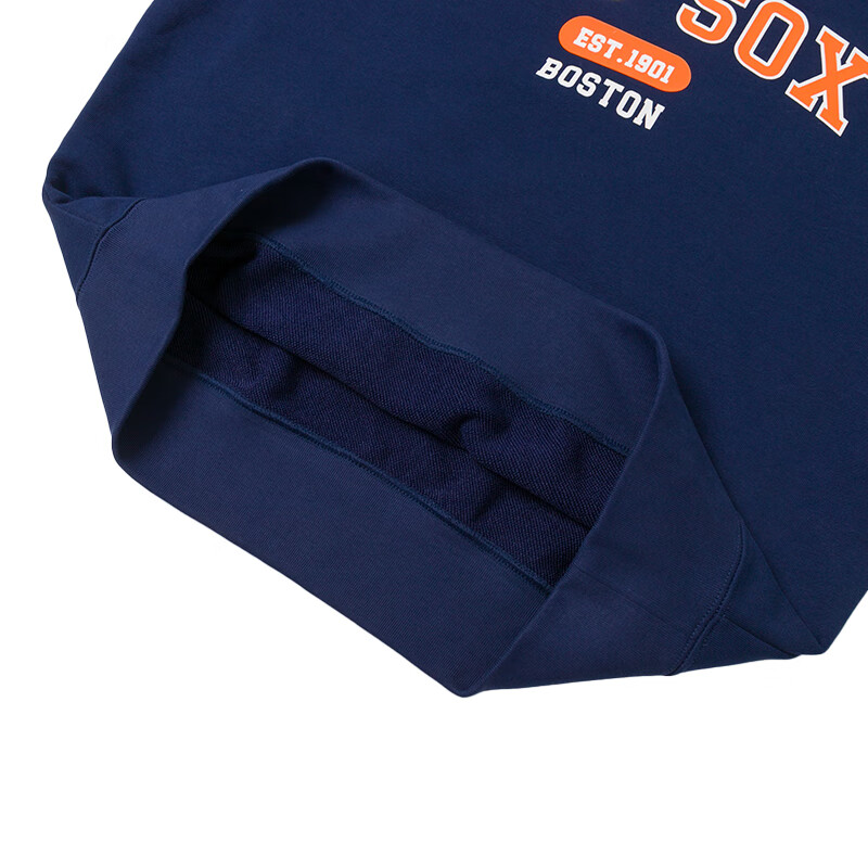 Cheap MLB波士頓紅襪繡花標誌圓領長袖男女款深藍色運動衫 3AMTV9244-43NYS