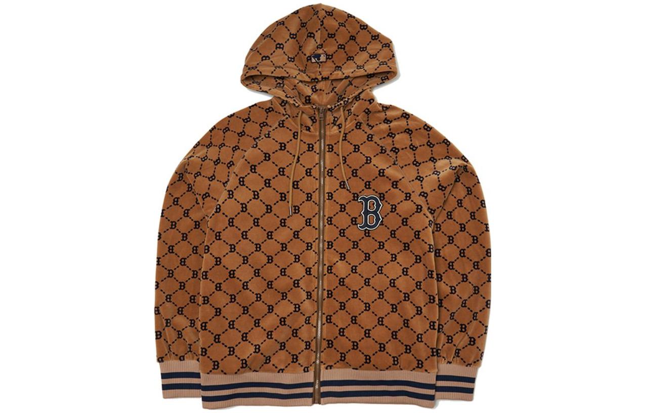 MLB Boston Red Sox Full-Print Zip-Up Hoodie Jacket Unisex Brown 3ATRM0224-43BGD 圖 2