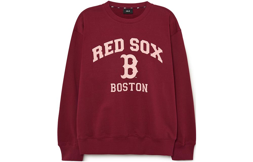 MLB Boston Red Sox FW23 Collegiate Letter Print Sweatshirt Unisex Maroon Red 3AMTV0134-43WID