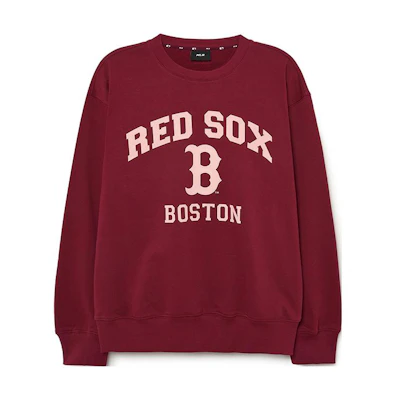 MLB Boston Red Sox FW23 Collegiate Letter Print Sweatshirt Unisex Maroon Red 3AMTV0134-43WID