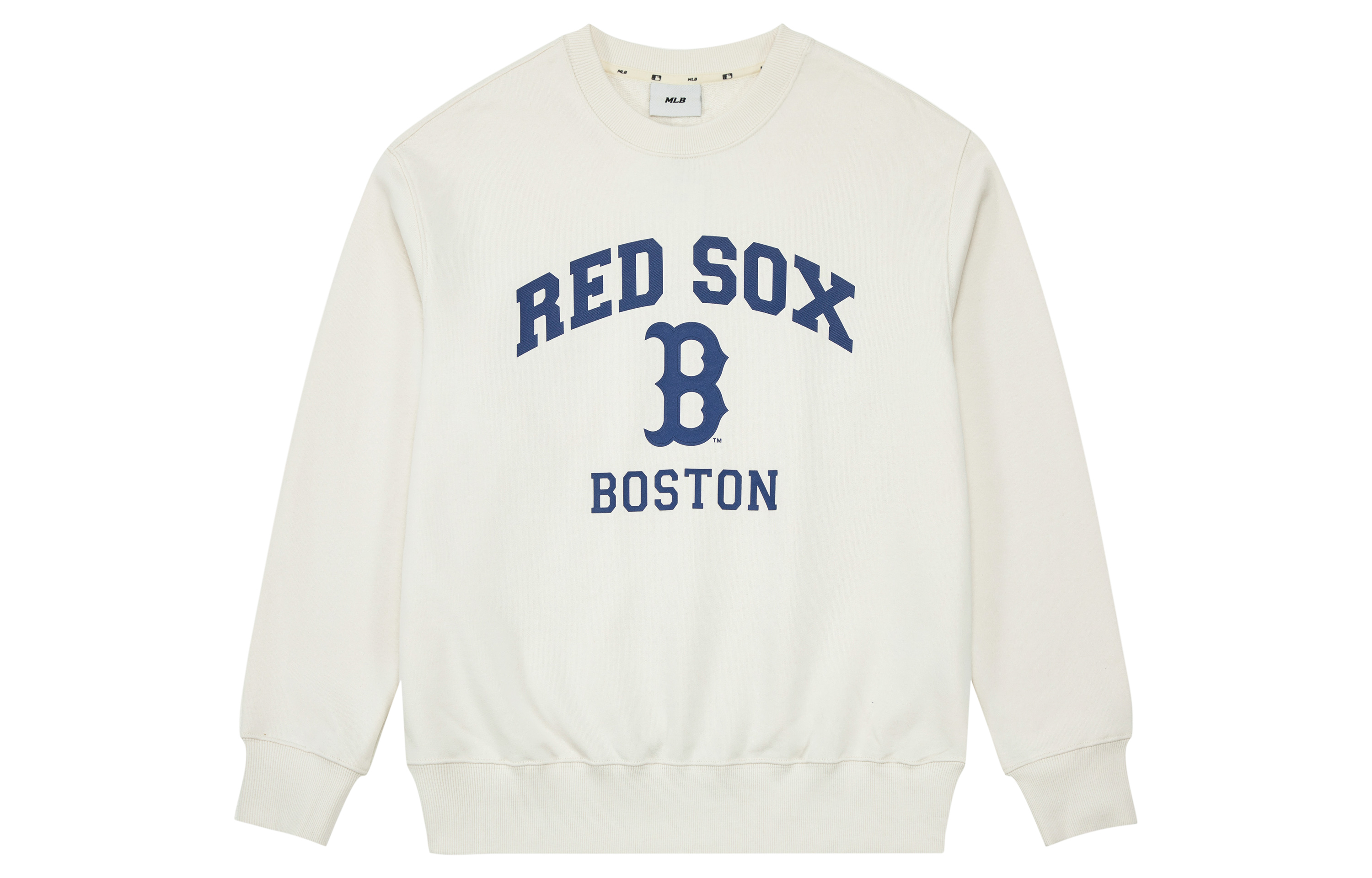 MLB Boston Red Sox FW23 Letter Print Oversized Sweatshirt Cream Unisex Casual 3AMTV0134-43CRD