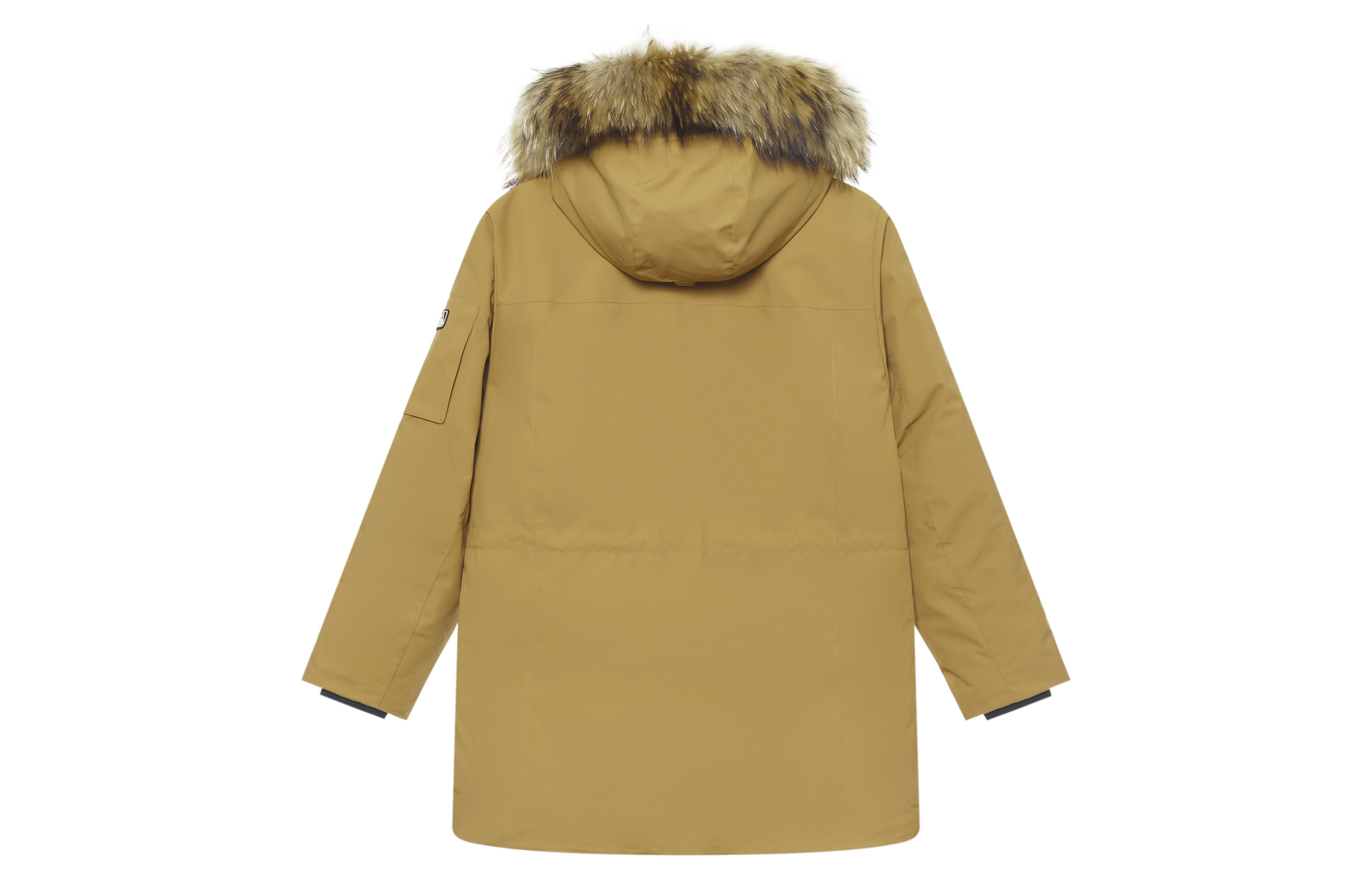 Lookbook MLB Boston Red Sox FW24 Unisex Parka Camel Fur Hood Goose Down Coat Longline. 3ADJB1346-43CAS