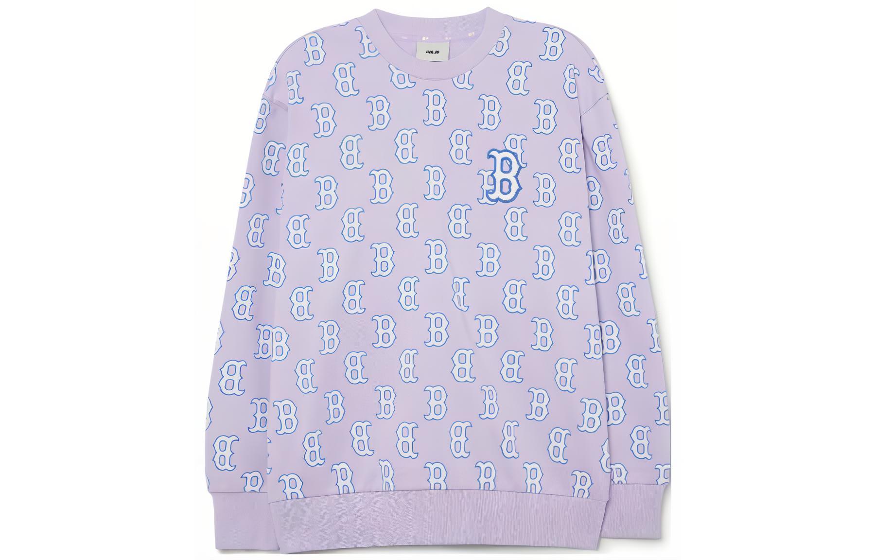MLB Boston Red Sox Graffiti Monogram Crewneck Sweatshirt Unisex Purple 3AMTM0231-43LDL