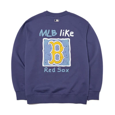 MLB Boston Red Sox Graffiti Print Crewneck Sweatshirt Unisex Deep Purple 3AMTL0414-43NYL