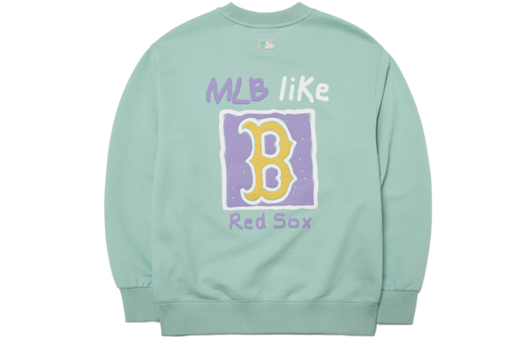 MLB Boston Red Sox Graffiti Print Crewneck Sweatshirt Mint Green Unisex 3AMTL0414-43MTL