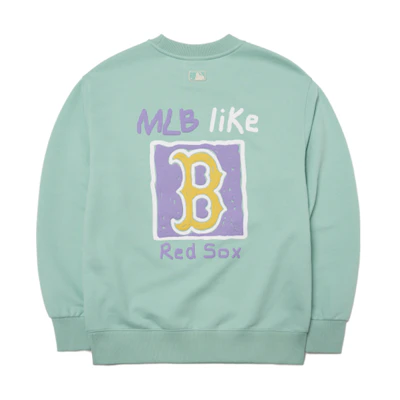 MLB Boston Red Sox Graffiti Print Crewneck Sweatshirt Mint Green Unisex 3AMTL0414-43MTL