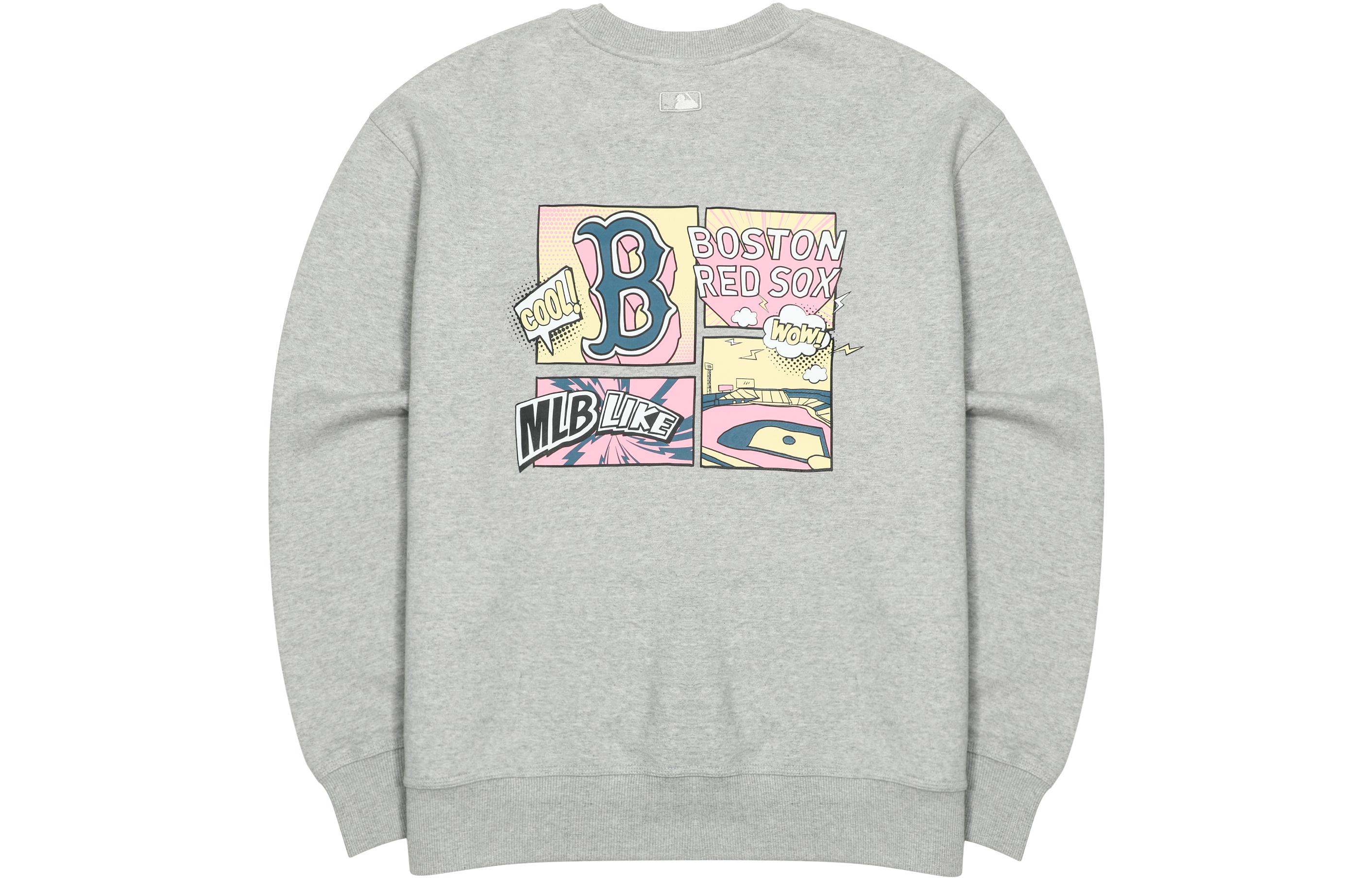 MLB Boston Red Sox Graphic Print Crewneck Long Sleeve Sweatshirt Unisex - Grey 3AMTL0426-43MGS