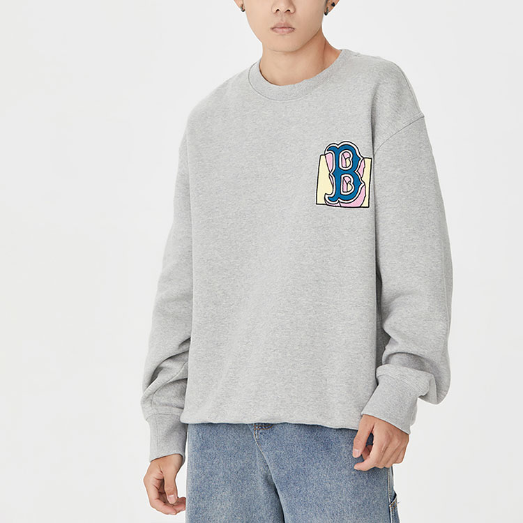 Purchase MLB波士頓紅襪圖案印花灰色長袖圓領男女款休閒衫 3AMTL0426-43MGS