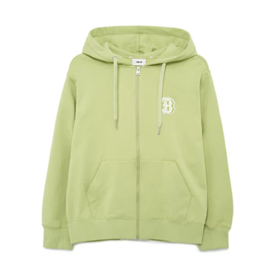 MLB Boston Red Sox Green Zip Hoodie Sweatshirt Unisex with Logo Patch 3ATRB0131-43OLL