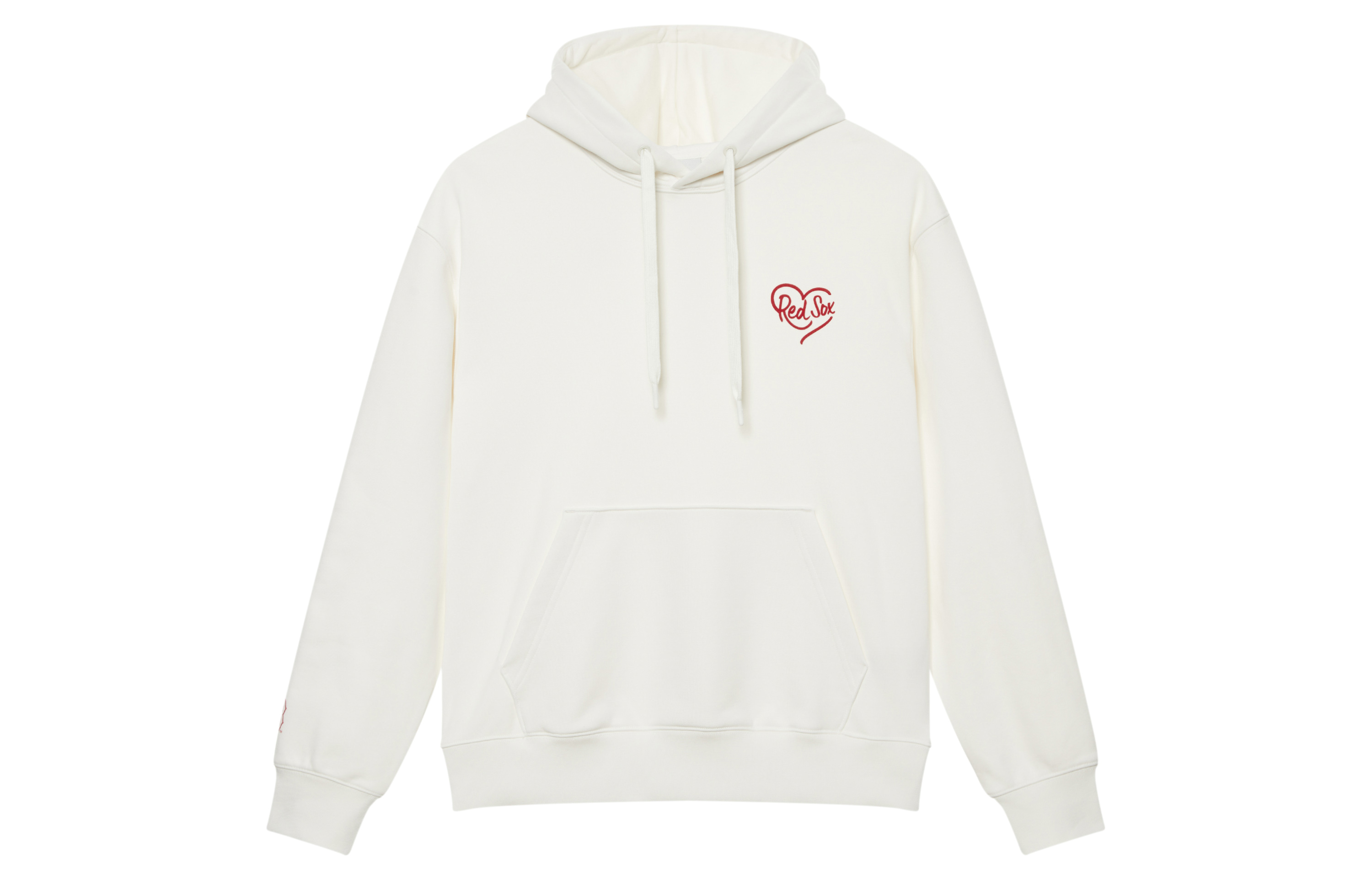 MLB Boston Red Sox Heart Cream Hoodie FW24 Unisex Casual Retro Pullover 3AHDH0144-43CRS
