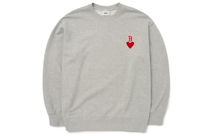 MLB Boston Red Sox Heart Logo Crewneck Sweatshirt Unisex Light Grey 3AMTH0324-43MGS