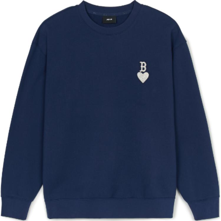 MLB Boston Red Sox Heart Overfit Logo Outdoor Casual Pullover Navy Sweatshirt 3AMTH9144-43NYS