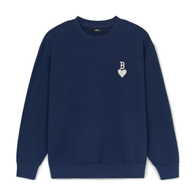 MLB Boston Red Sox Heart Overfit Logo Outdoor Casual Pullover Navy Sweatshirt 3AMTH9144-43NYS