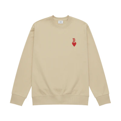 MLB Boston Red Sox Heart Series 24FW Vintage Beige Pullover Sweatshirt-Unisex 3AMTH9144-43BGL
