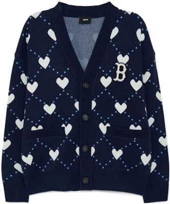 MLB波士頓紅襪心形V領寬鬆針織毛衣 男女款 - 藍色 3AKCH0134-43NYD Buy MLB波士頓紅襪心形V領寬鬆針織毛衣 男女款 - 藍色 3AKCH0134-43NYD