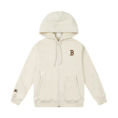 MLB Boston Red Sox Ivory Zip-Up Hoodie Unisex Casual Jacket 31TRF6061-43I