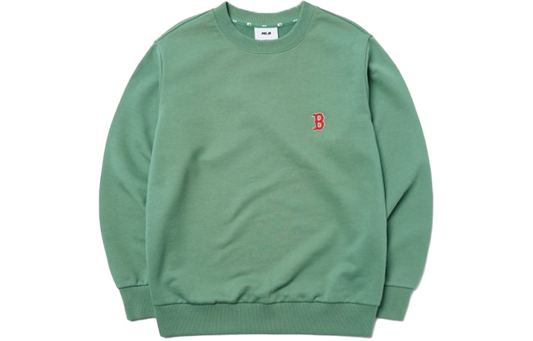 MLB Boston Red Sox Letter Embroidery Crewneck Pullover Sweatshirt Green Unisex 3AMTB0314-43MTD