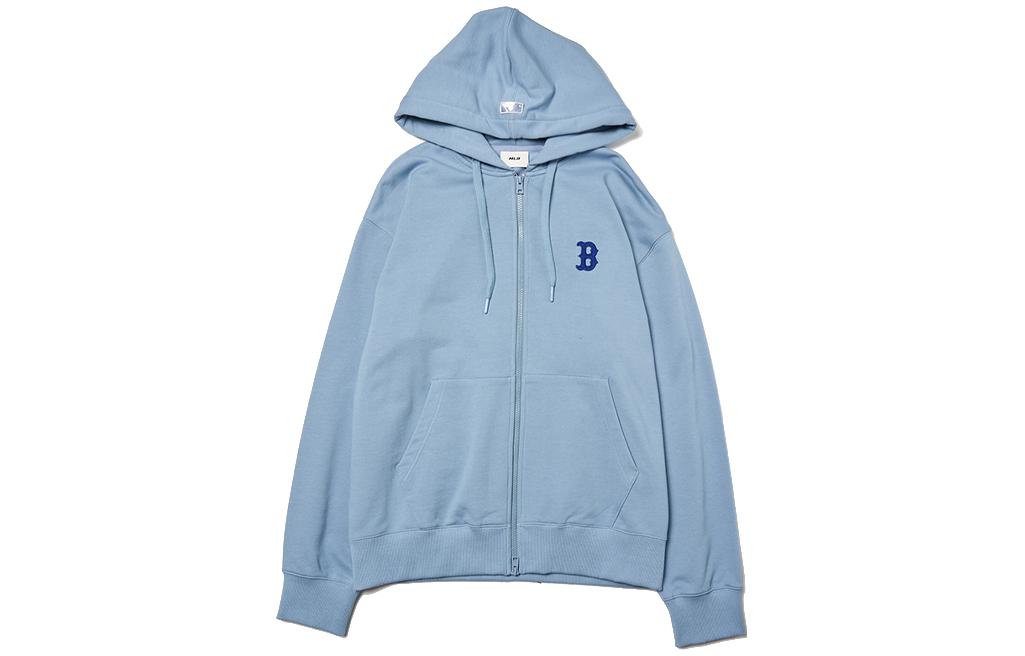 MLB Boston Red Sox Letter Logo Zipper Cardigan Hoodie Unisex Blue 3ATRB0134-43BLP