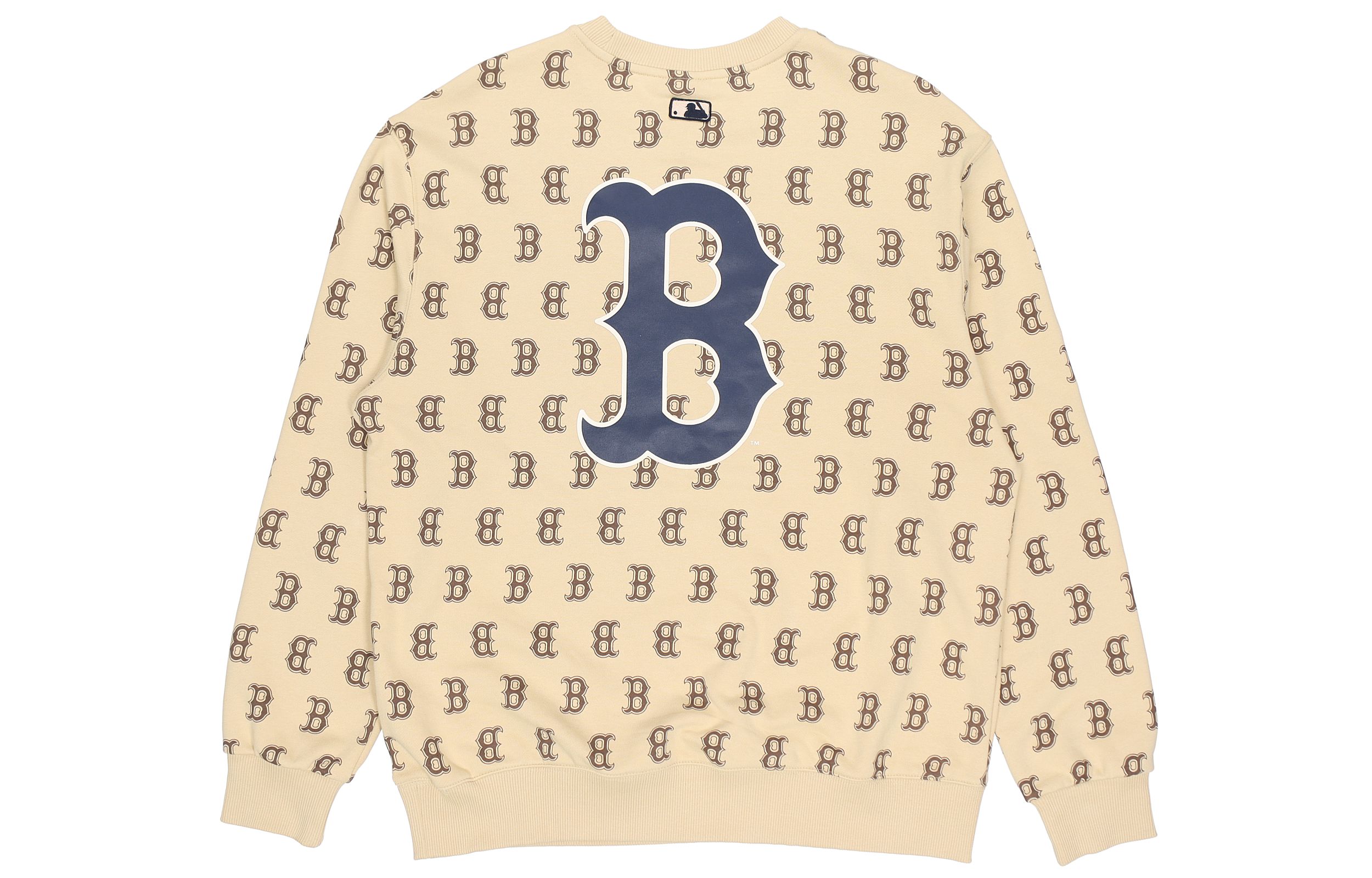 MLB Boston Red Sox Letter Print Pullover Retro Beige Sweatshirt Unisex 3AMTM0614-43BGS