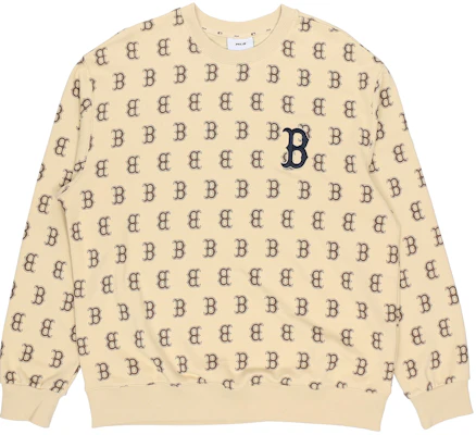 MLB 波士頓紅襪字母印花復古米色長袖衛衣 男女款 3AMTM0614-43BGS Lookbook MLB 波士頓紅襪字母印花復古米色長袖衛衣 男女款 3AMTM0614-43BGS