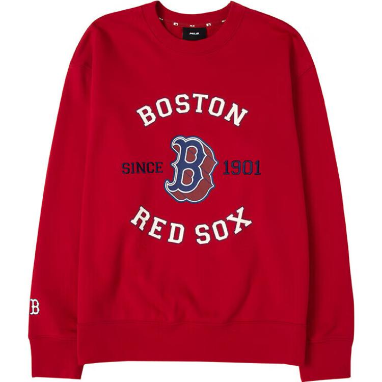 MLB Boston Red Sox Letter Print Pullover Sweatshirt Unisex Red 3AMTV1034-43RDS