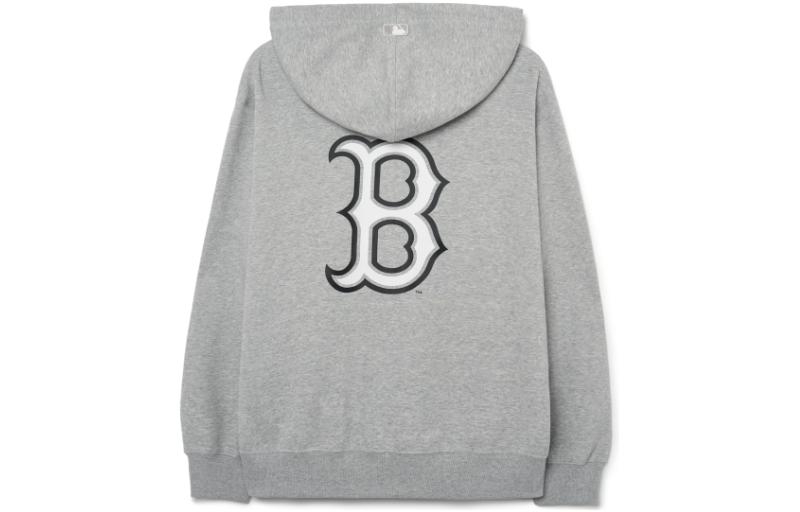 MLB Boston Red Sox Letter Print Zip Hoodie American Vintage Unisex - Gray 3ATRB0231-43MGS