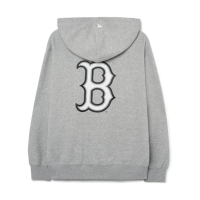 MLB Boston Red Sox Letter Print Zip Hoodie American Vintage Unisex - Gray 3ATRB0231-43MGS