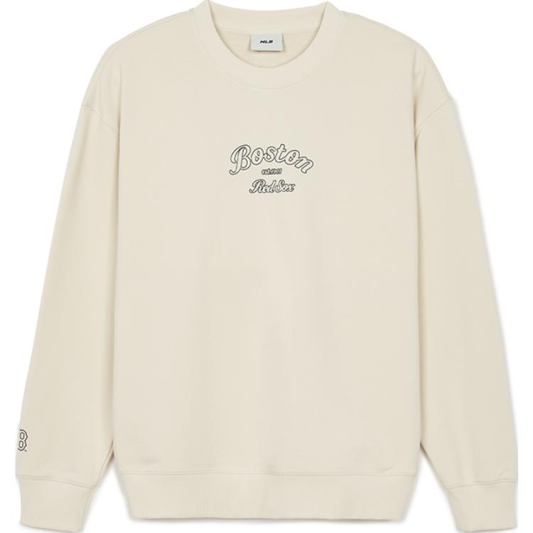 MLB Boston Red Sox Lifestyle Graphic Crewneck Sweatshirt Cream Unisex Comfortable Style 3AMTN1044-43CRM
