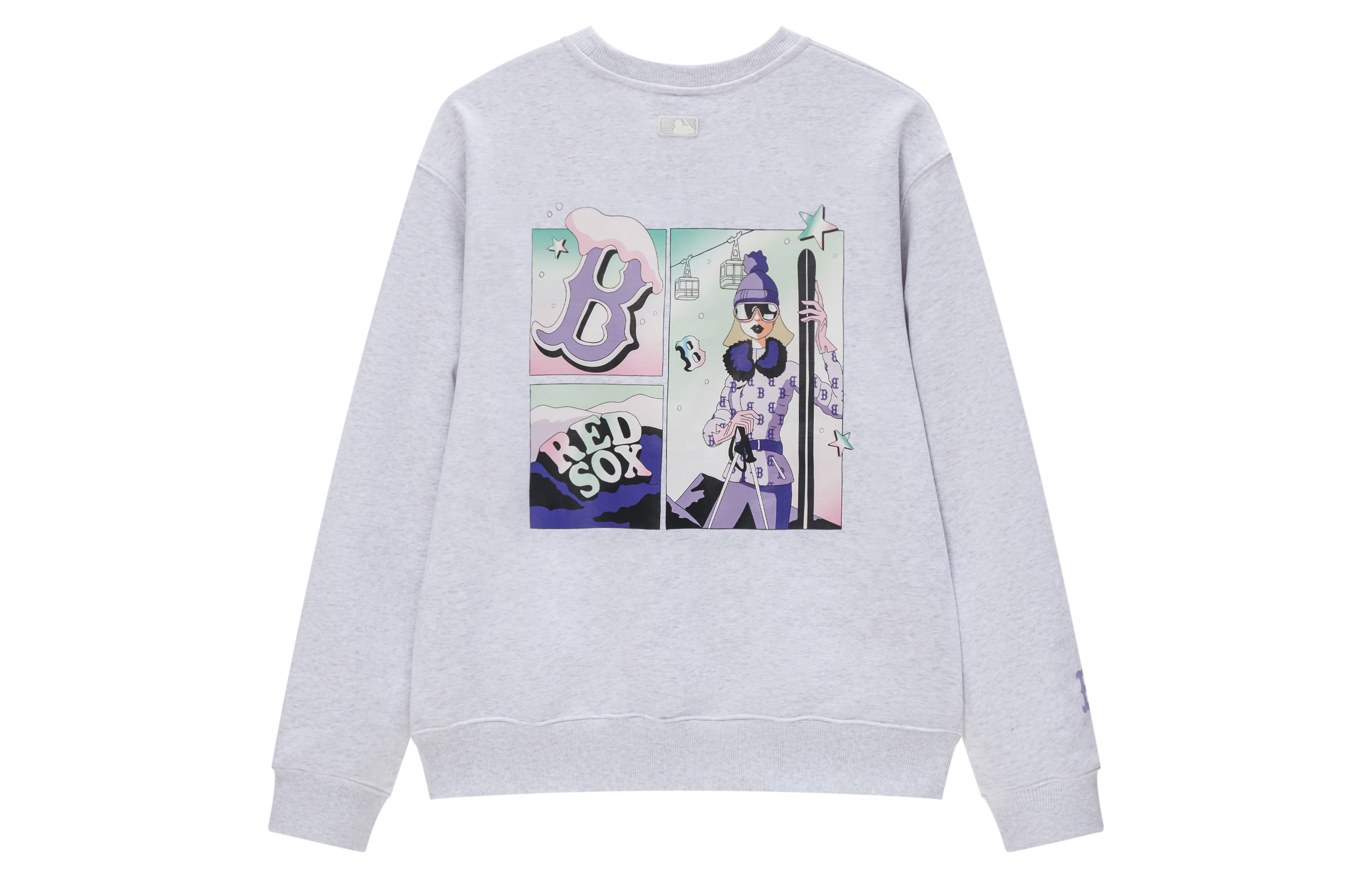 MLB Boston Red Sox LIKE Series 24FW Graphic Crewneck Sweatshirt Light Grey Unisex 3AMTL0134-43MGL