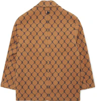 Lookbook MLB 波士頓紅襪隊標誌卡其色全版西裝外套 男女適用 3AJKM0124-43BGD