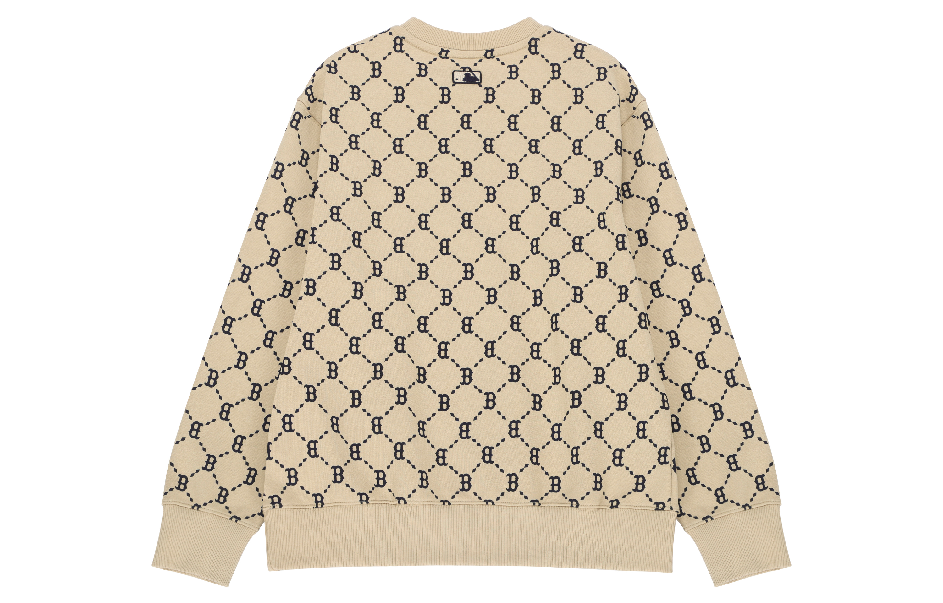 MLB Boston Red Sox Logo All-Over Crewneck Sweatshirt Beige Unisex Fall Edition 3AMTM0421-43BGS 圖 3