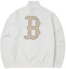 Lookbook MLB Boston Red Sox Logo Embroidered Cream Long Sleeve Jacket Unisex 3ATRM0441-43CRS