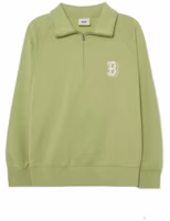MLB Boston Red Sox Logo Embroidered Half-Zip Polo Sweatshirt Olive Unisex 3AMTB0331-43OLL MLB Boston Red Sox Logo Embroidered Half-Zip Polo Sweatshirt Olive Unisex 3AMTB0331-43OLL