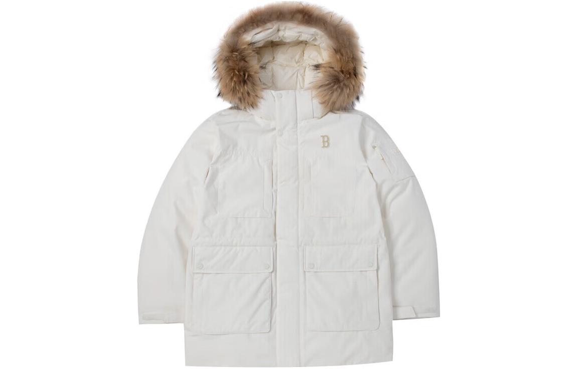 MLB Boston Red Sox Logo Embroidered Hooded Parka Down Jacket Unisex 3ADJB0836-43CRS