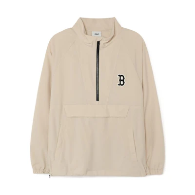 MLB Boston Red Sox Logo Half-Zip Sweatshirt Unisex Beige 3AWJB0231-43BGL