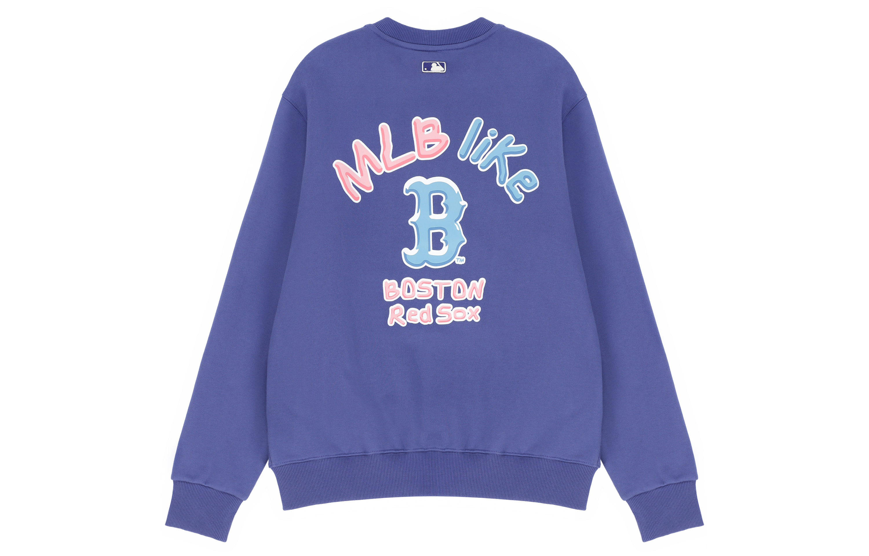 MLB Boston Red Sox Logo Print Oversized Pullover Sweatshirt Unisex Light Navy 3AMTL5116-43NYL