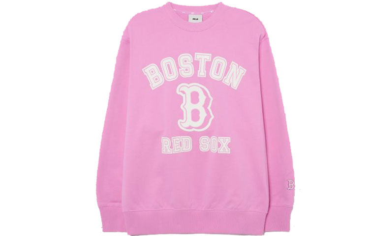 MLB Boston Red Sox Logo Printed Retro Pink Crewneck Sweatshirt Unisex 3AMTV0131-43VOS