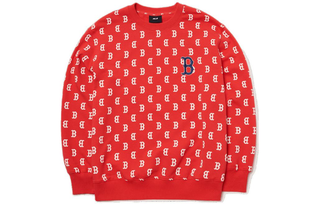 Order MLB Boston Red Sox Logo Pullover Crewneck Sweatshirt Unisex - Red 3AMTM0221-43RDL
