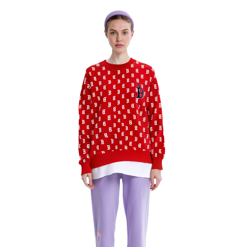 Shop MLB Boston Red Sox Logo Pullover Crewneck Sweatshirt Unisex - Red 3AMTM0221-43RDL