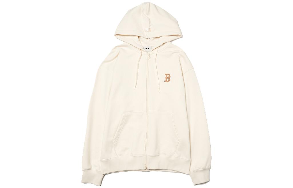 MLB Boston Red Sox Logo Zip-Up Cardigan Unisex Deep Cream Sweater 3ATRB0134-43CRS