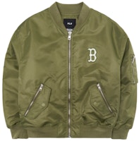 MLB Boston Red Sox Logo Zip-Up Winter Jacket Unisex Army Green. 3AJPB0321-43KAS MLB Boston Red Sox Logo Zip-Up Winter Jacket Unisex Army Green. 3AJPB0321-43KAS
