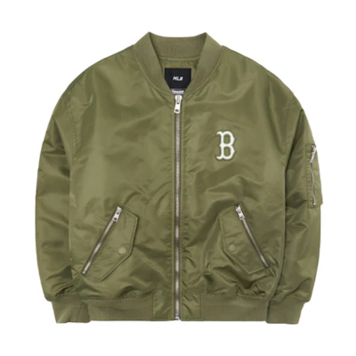 MLB Boston Red Sox Logo Zip-Up Winter Jacket Unisex Army Green. 3AJPB0321-43KAS