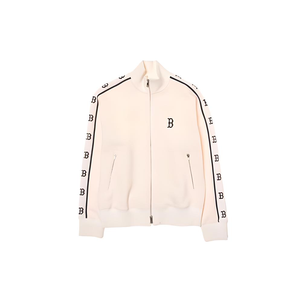 MLB Boston Red Sox Loose Fit Zip-Up Knit Pullover Unisex - Cream. 3ATRM0644-43CRS