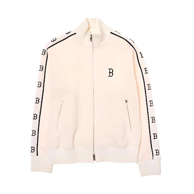 MLB Boston Red Sox Loose Fit Zip-Up Knit Pullover Unisex - Cream. 3ATRM0644-43CRS