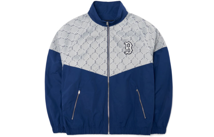 MLB Boston Red Sox Monogram Contrast Lettering Jacket Navy Unisex 3AWJM0221-43MGS