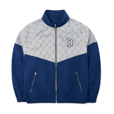 MLB Boston Red Sox Monogram Contrast Lettering Jacket Navy Unisex 3AWJM0221-43MGS