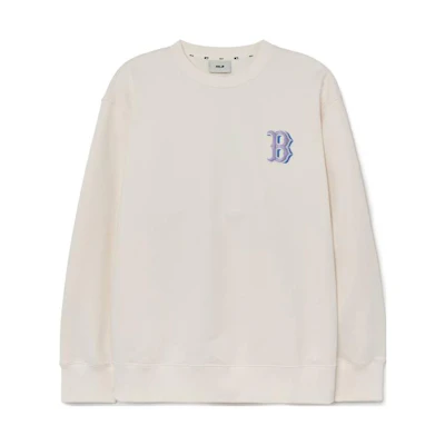 MLB Boston Red Sox Monogram Embroidered Crewneck Sweatshirt Unisex - Cream White 3AMTM0631-43CRS